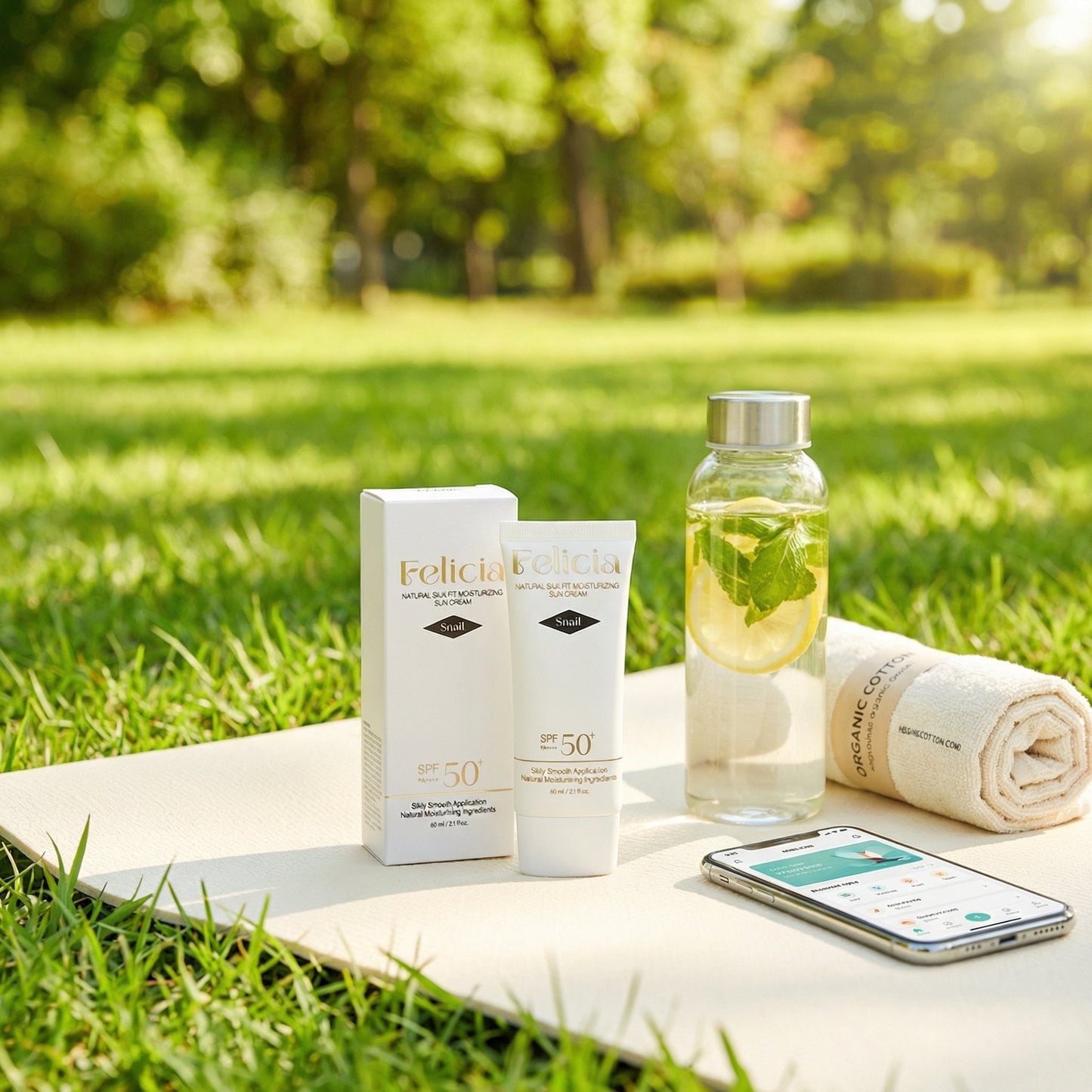 Natural Silk Fit Moisturizing Snail Sun Cream