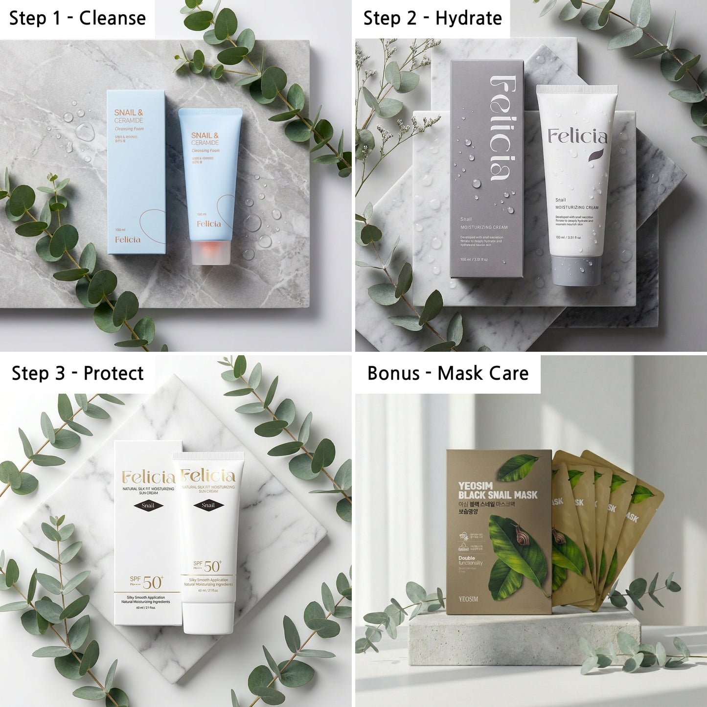 Korean Snail 'Glass Skin' Essentials Set