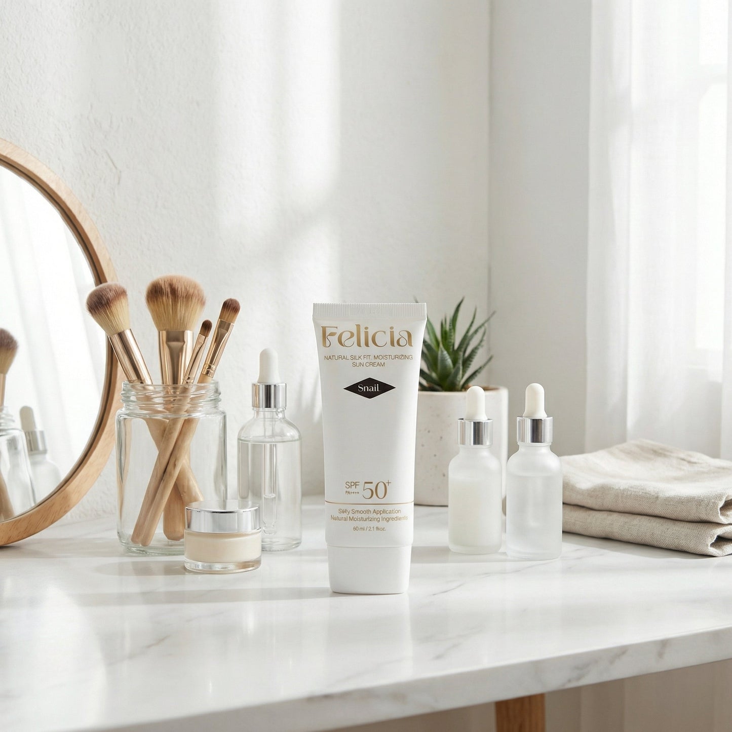 Natural Silk Fit Moisturizing Snail Sun Cream